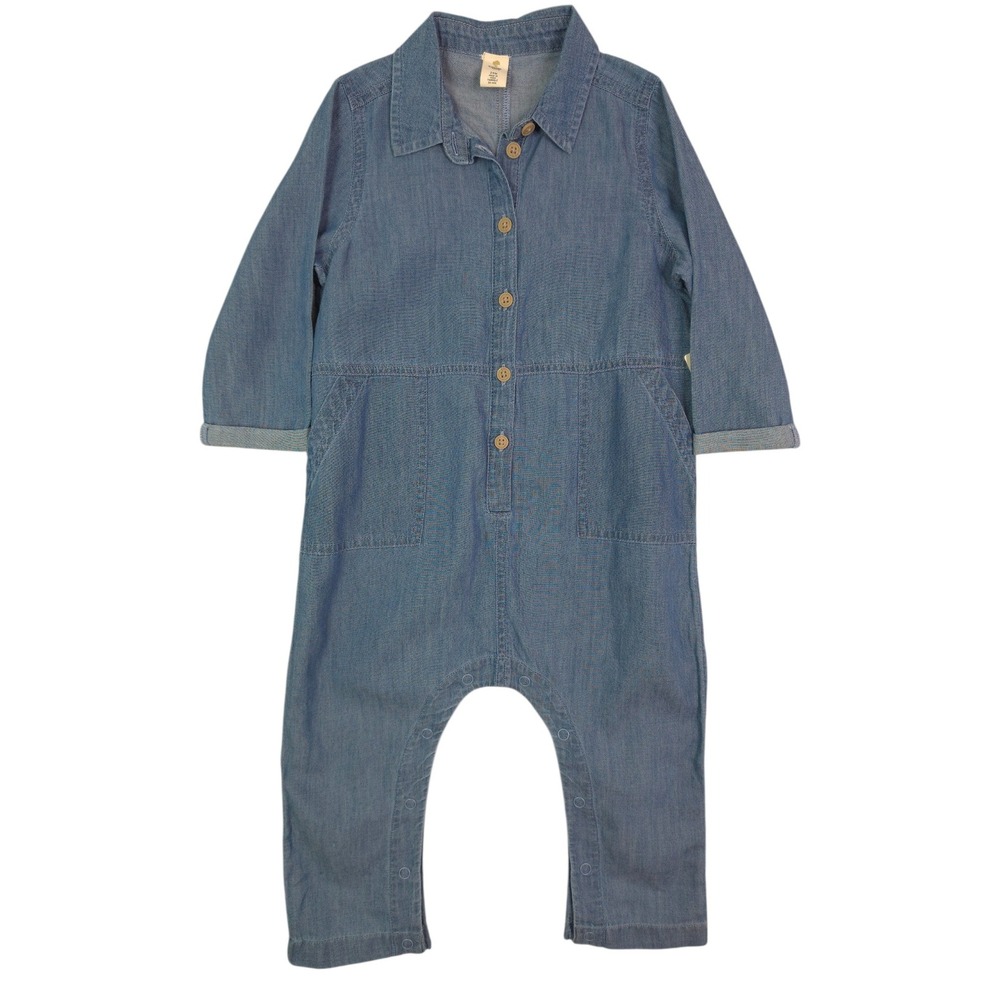 Tucker + Tate Denim Romper Kids 24M Cotton Blue Button Front Utility Jumpsuit